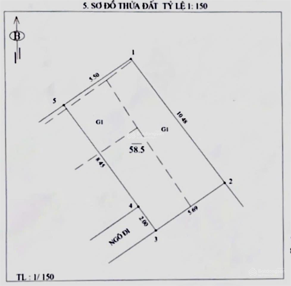 Bán đất nội thành phi nông nghiệp ở ngõ 55, phố tứ liên, phường hồng hà, hà nội, 58.5m2