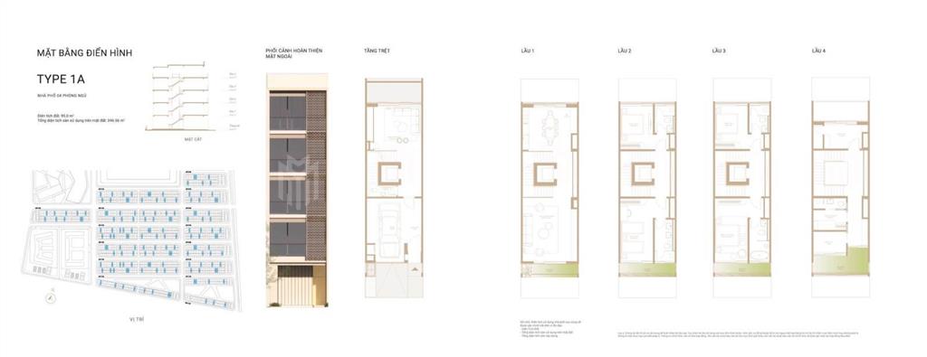 Bán gấp soho the global city trực diện công viên, 1 trệt 4 lầu, có thang máy