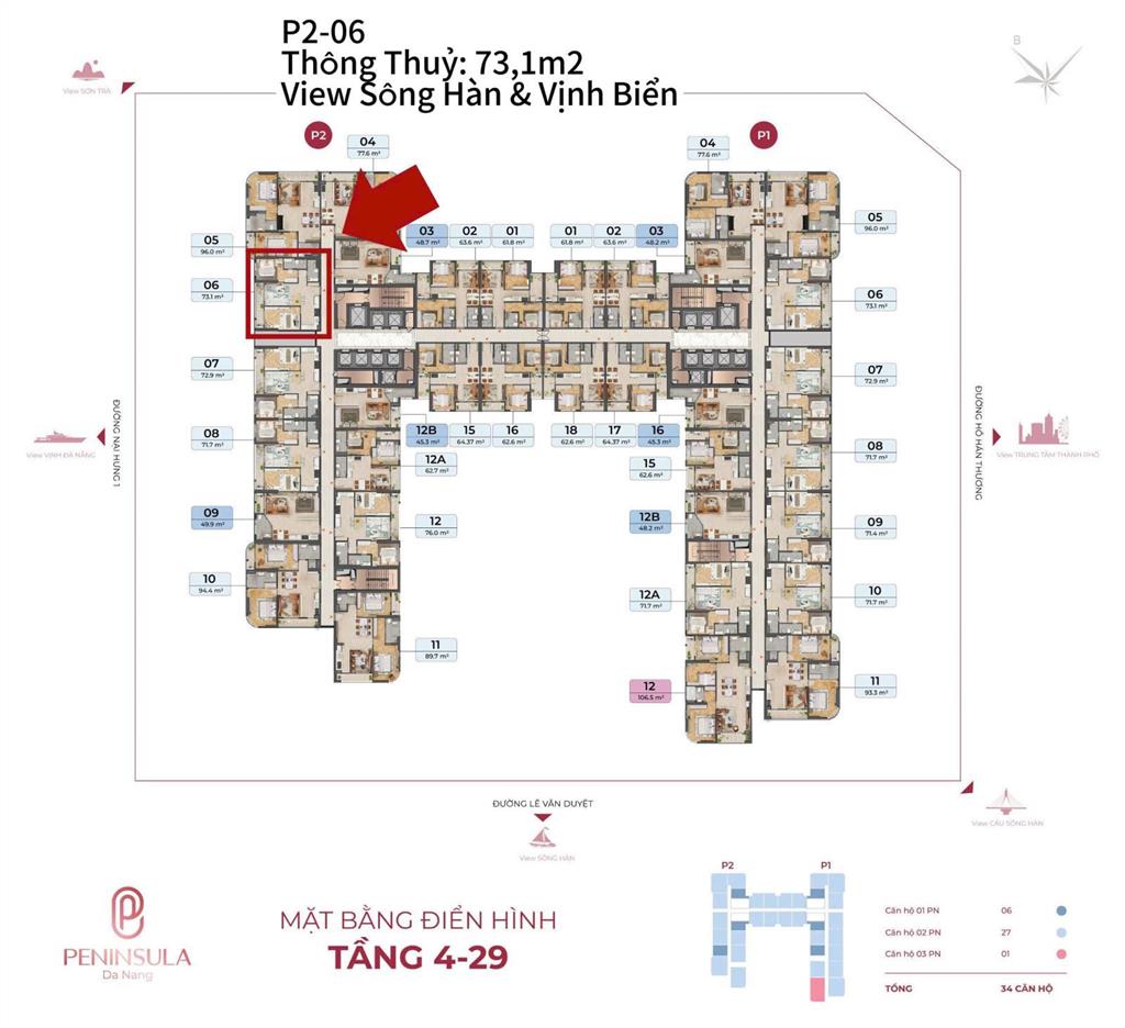 Bán ngay căn 2pn hot diện tích khủng nhất  sở hữu tất cả tầm view đẹp nhất tại sông hàn đà nẵng