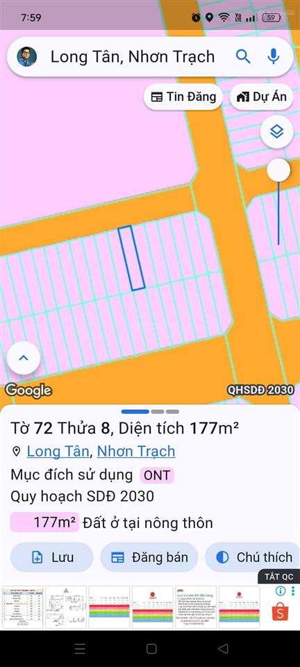 Cơ hội vàng, giá rẻ đầu tư. dt 177m. đối diện văn phòng dự án. trục chính về sân bay long thành