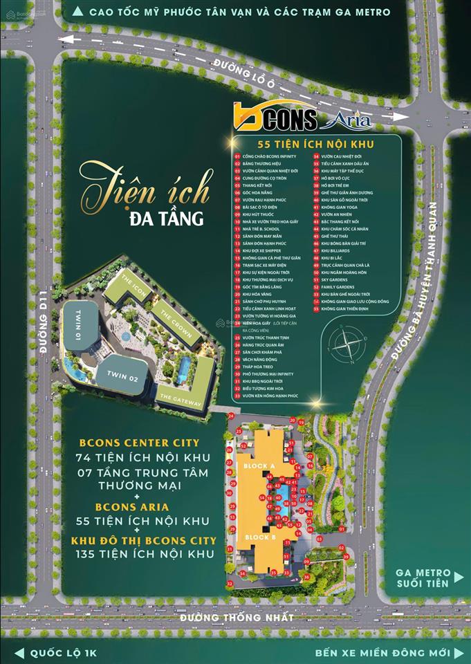 Bcons aria 2,7 tỷ căn hộ rộng rãi khu vực đường thống nhất, tuyến metro, tp. hcm