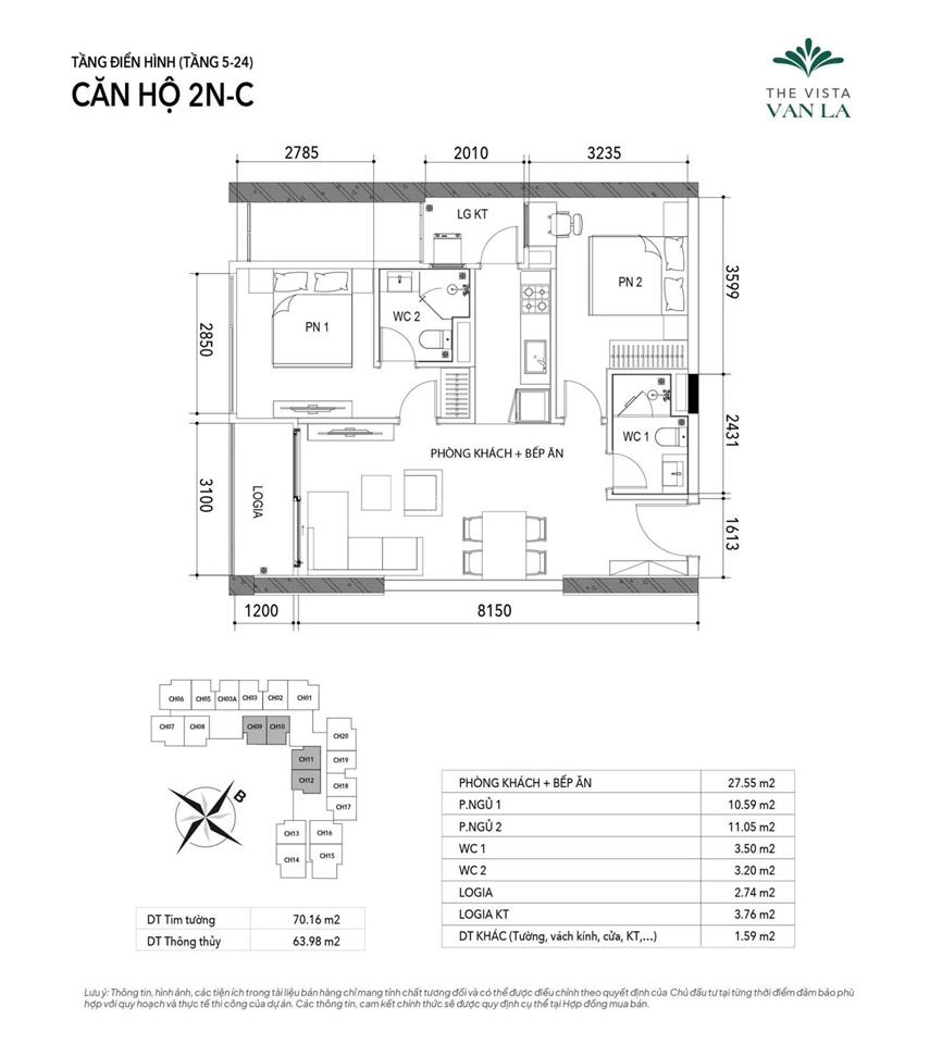 Chính chủ bán căn v1.0910 ban công đông nam, tầng 9 view biệt thự,2pn,2vs, the vista văn la hà đông