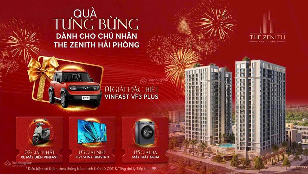 Chỉ hơn 37tr/m2 sở hữu căn hộ the zenith hải phòng, dòng tiền cho thuê 10  15tr/tháng