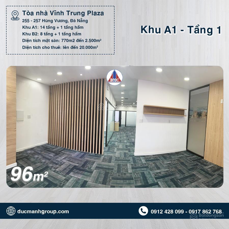 Cho thuê văn phòng tại vĩnh trung plaza, 181 triệu, 725 m2, nhiều tiện ích đẹp