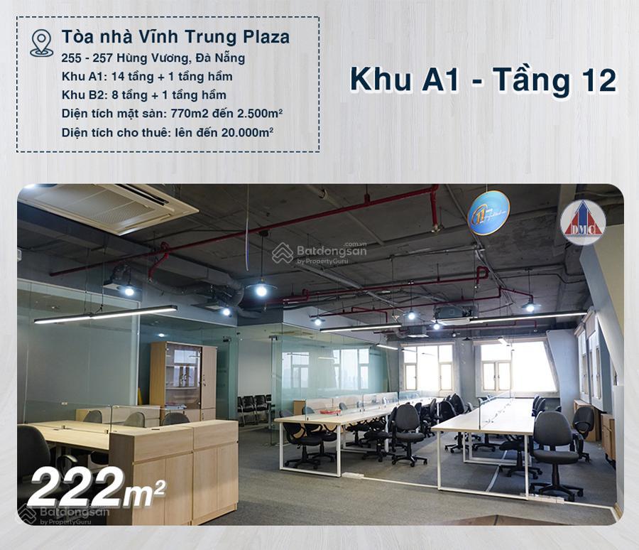 Cho thuê văn phòng tại vĩnh trung plaza, 181 triệu, 725 m2, nhiều tiện ích đẹp