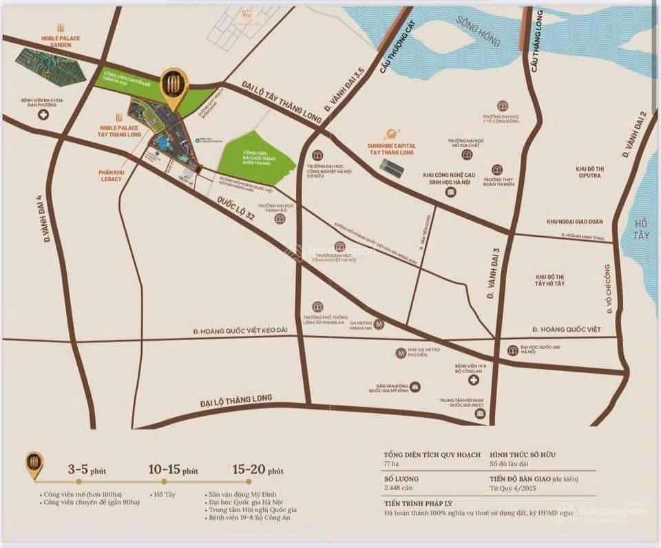 Bán căn liền kề 62,5m2 mặt tiền 5m tại dự án noble palace tây thăng long trên mặt đường hqv kéo dài