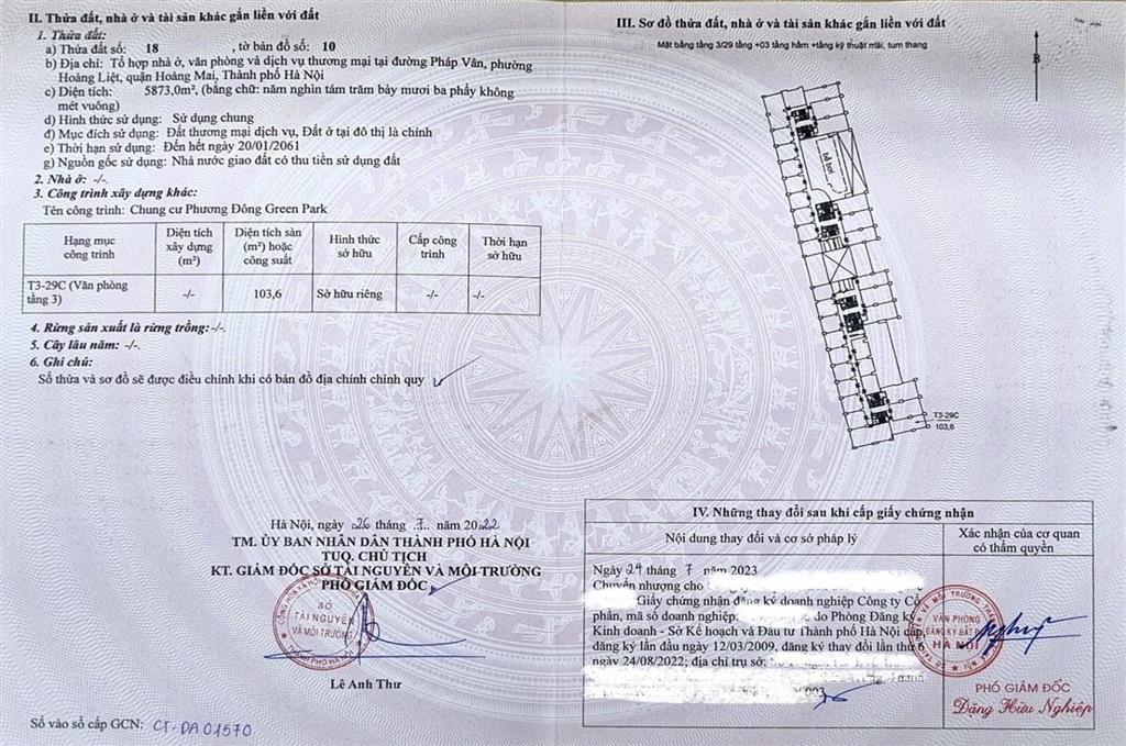 Cắt lỗ sâu  2 căn vp phương đông green park  sổ riêng  giá chạm đáy 80tr/m²