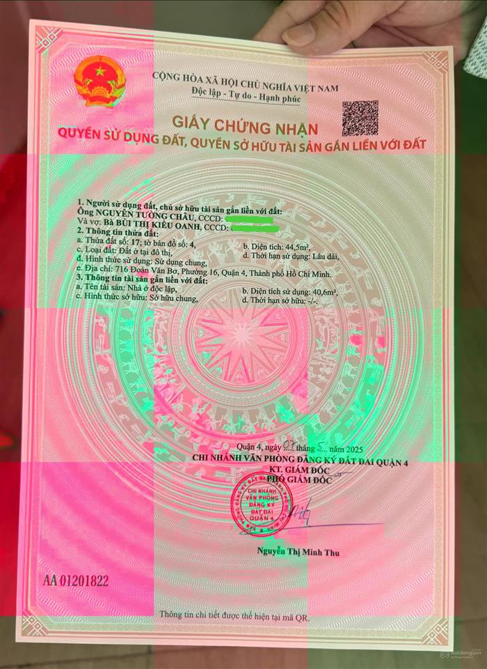 Tôi chính chủ cần bán gấp nhà mặt tiền đoàn văn bơ q4, dễ cho thuê, kinh doanh
