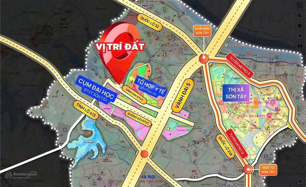 Đất nền phường tùng thiện giá chỉ 1tỷ7 vị trí vàng gần 2 trường đh lớn