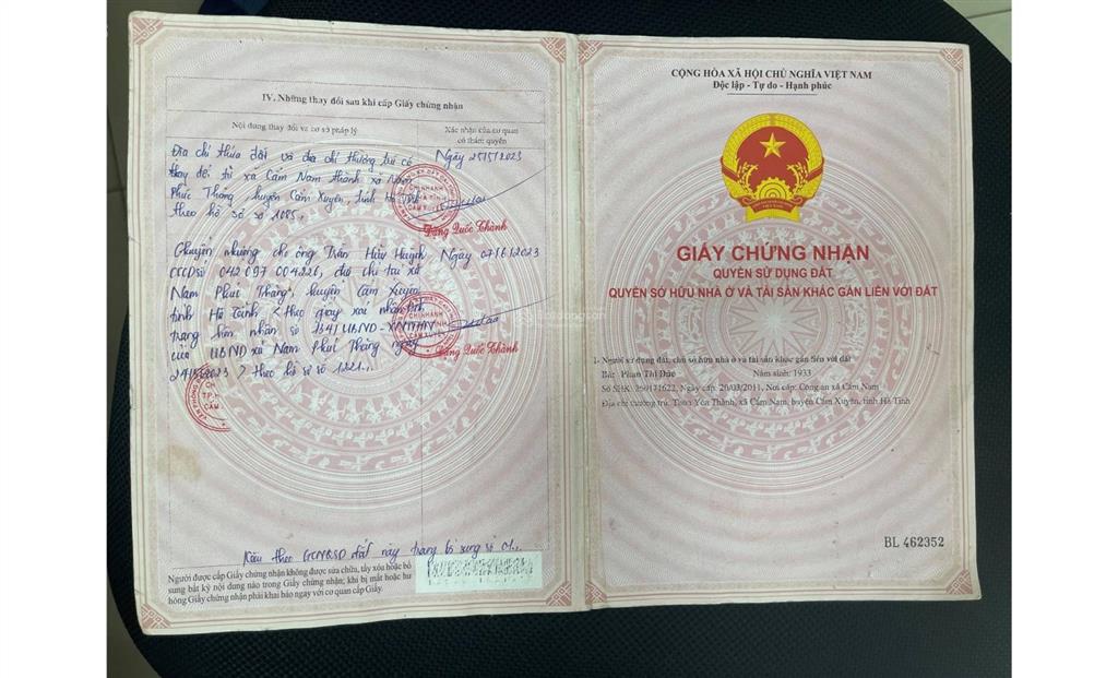 Bán đấu giá tài sản thi hành án địa chỉ thôn yên thành, xã thiên cầm, tỉnh hà tĩnh