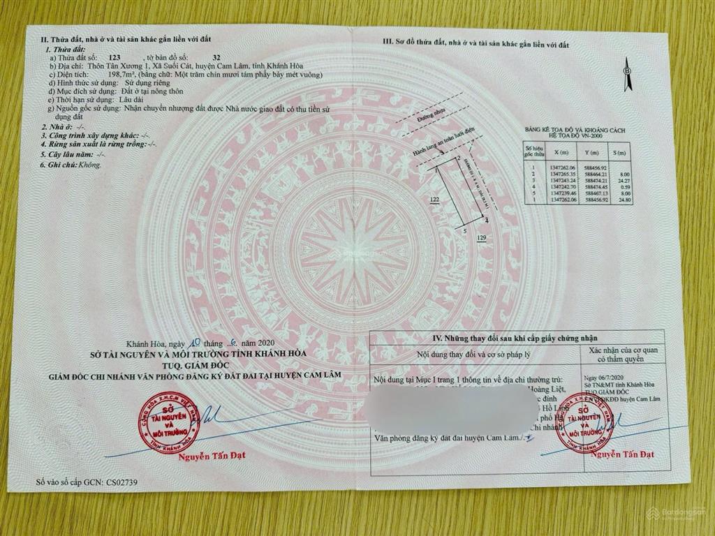 Lô đất 2 mặt tiền trung tâm suối dầu thực tế gần 300m2 chỉ 1 tỷ 9.