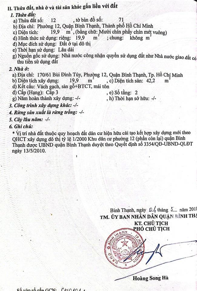 Chính chủ bán nhà 4 lầu  phường bình thạnh
