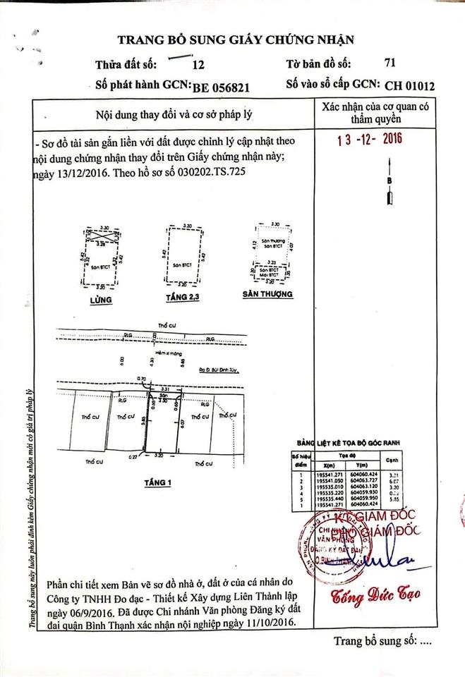 Chính chủ bán nhà 4 lầu  phường bình thạnh