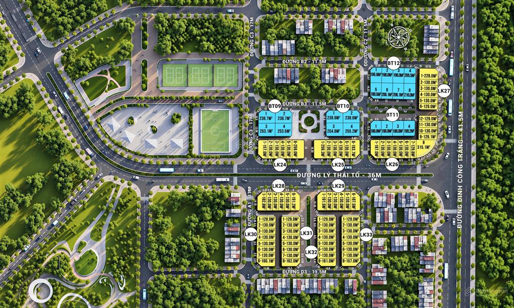 Cđt hud mở bán quỹ căn liền kề đơn giá ưu đãi 48tr/m2, mặt tiền 6.5m trung tâm phủ lý