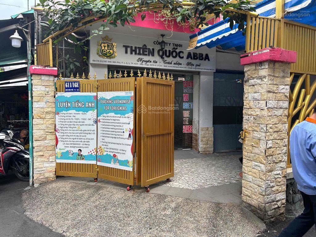 Dt 10x25m  cho thuê nhà 611 điện biên phủ, quận 3  trệt lầu, 8pn/6wc, giá rẻ 0901 162 ***
