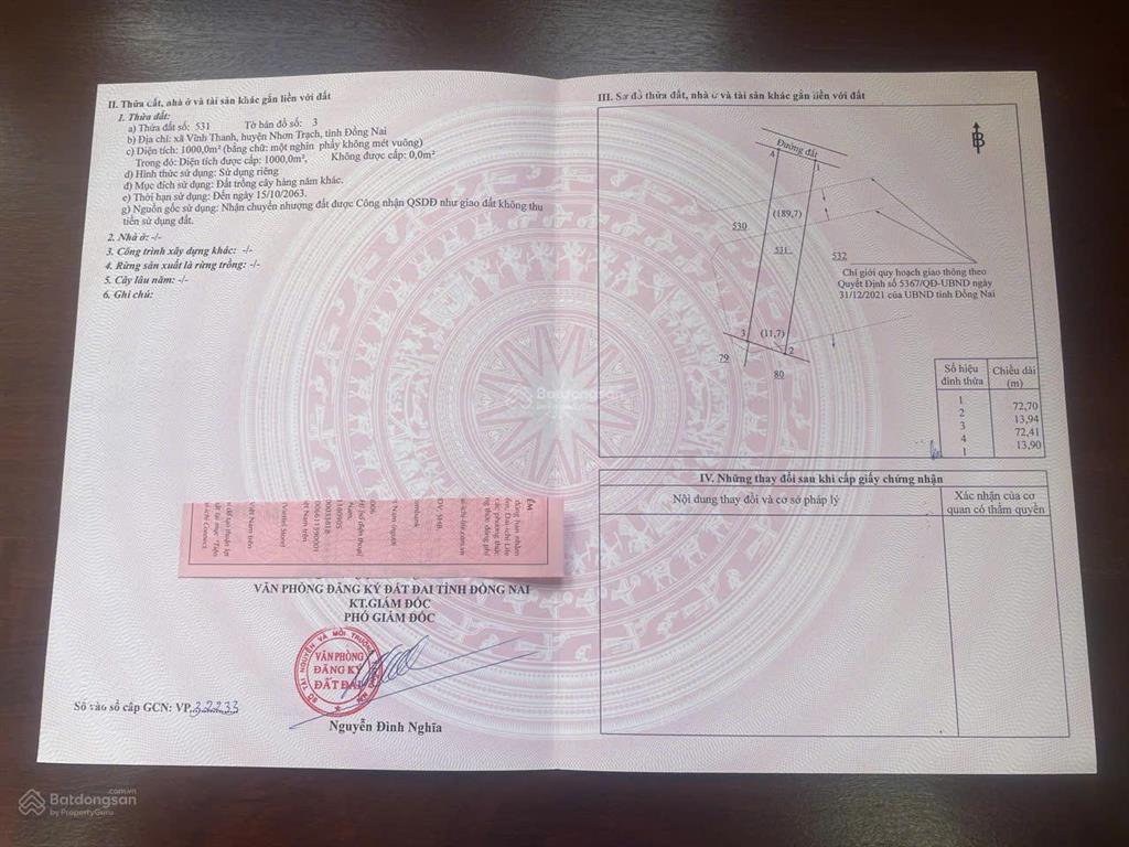 Chính chủ bán 1000m2 đất trồng cây lâu năm vĩnh thanh, nhơn trạch, đồng nai
