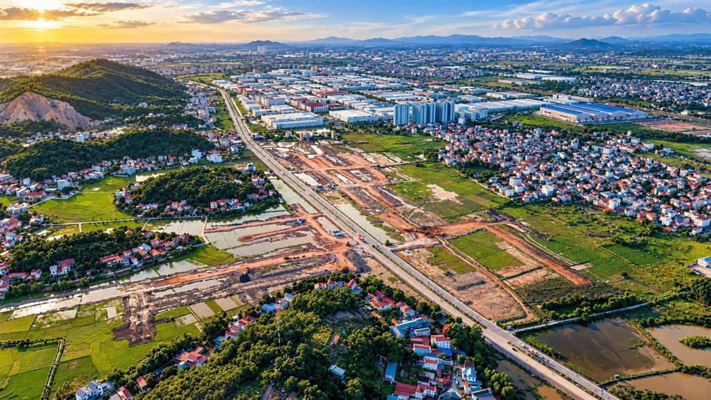 Đầu tư từ đầu  khu đô thị kinh tế đêm sát 2 kcn lớn tại bắc giang đường 60m