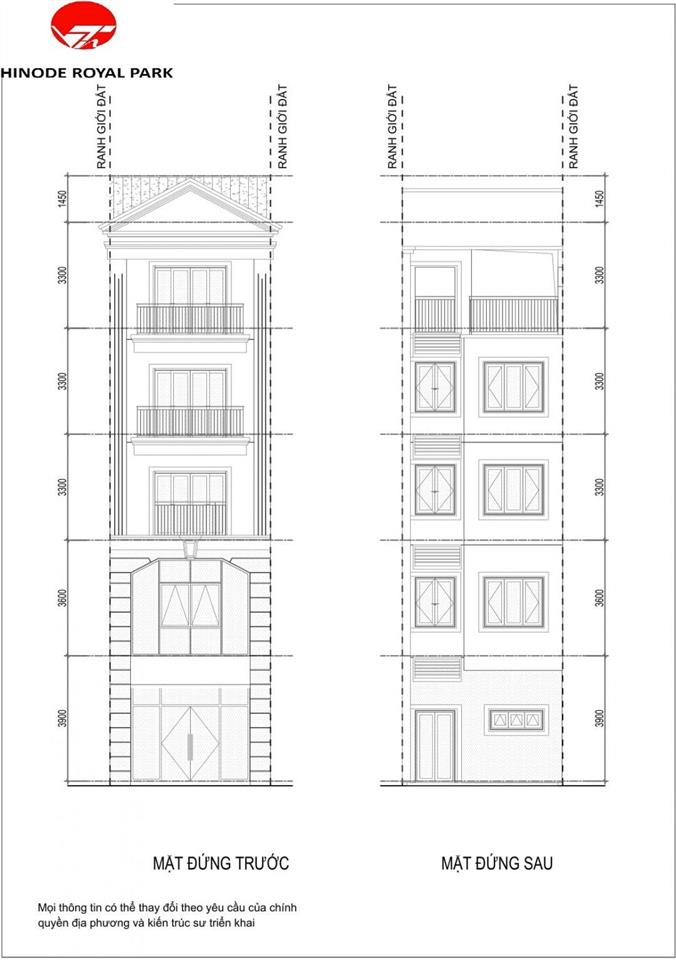 Chính chủ bán liền kề phân khu phương đông, hinode royal park, 14 tỷ vnd, 100m2, 5 tầng