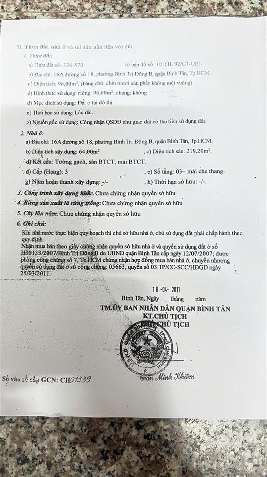 Bán nhà mặt phố tại đường số 18, bình trị đông, bình tân, 13.9tỷ vnd, 225m2, hàng hiếm tại khu vực
