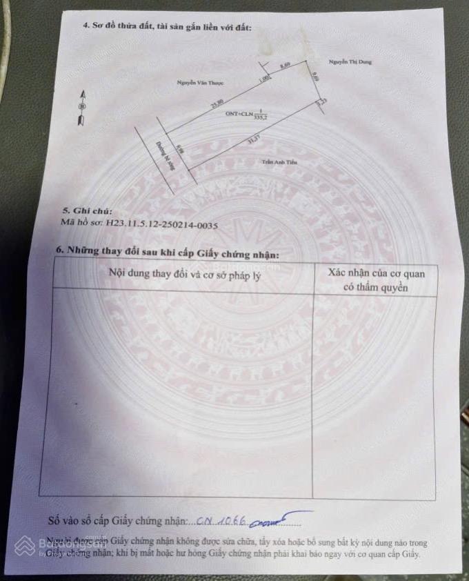 Lô đất mặt đường thôn thanh kỳ ( chí minh )