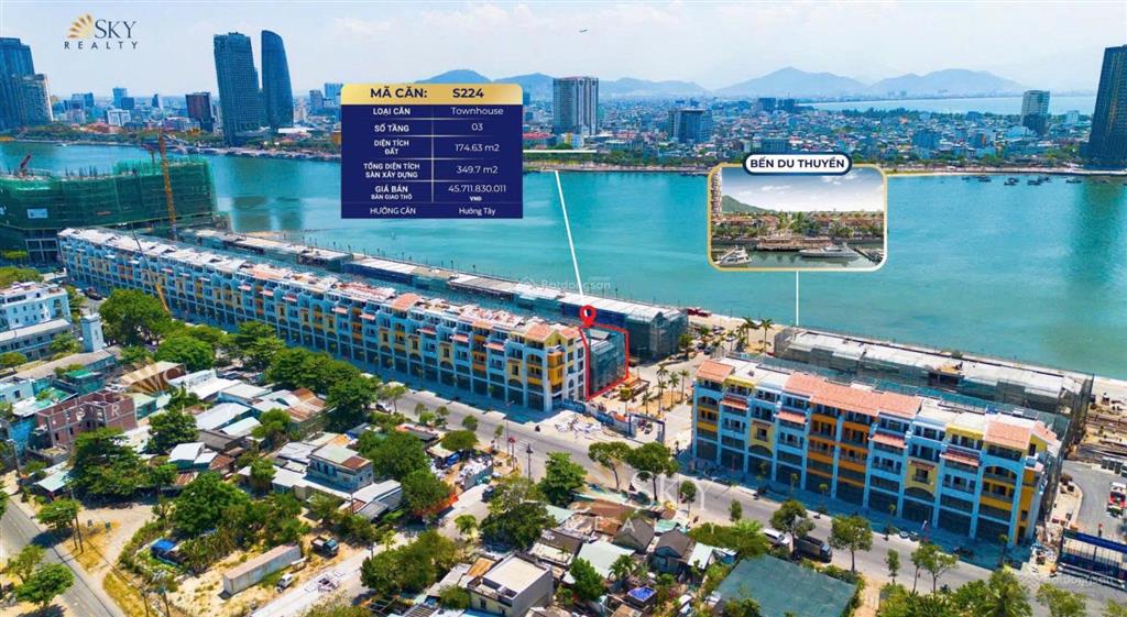 Nhà phố ven sông hàn 3 tầng gần bến du thuyền giá 45,7 tỷ