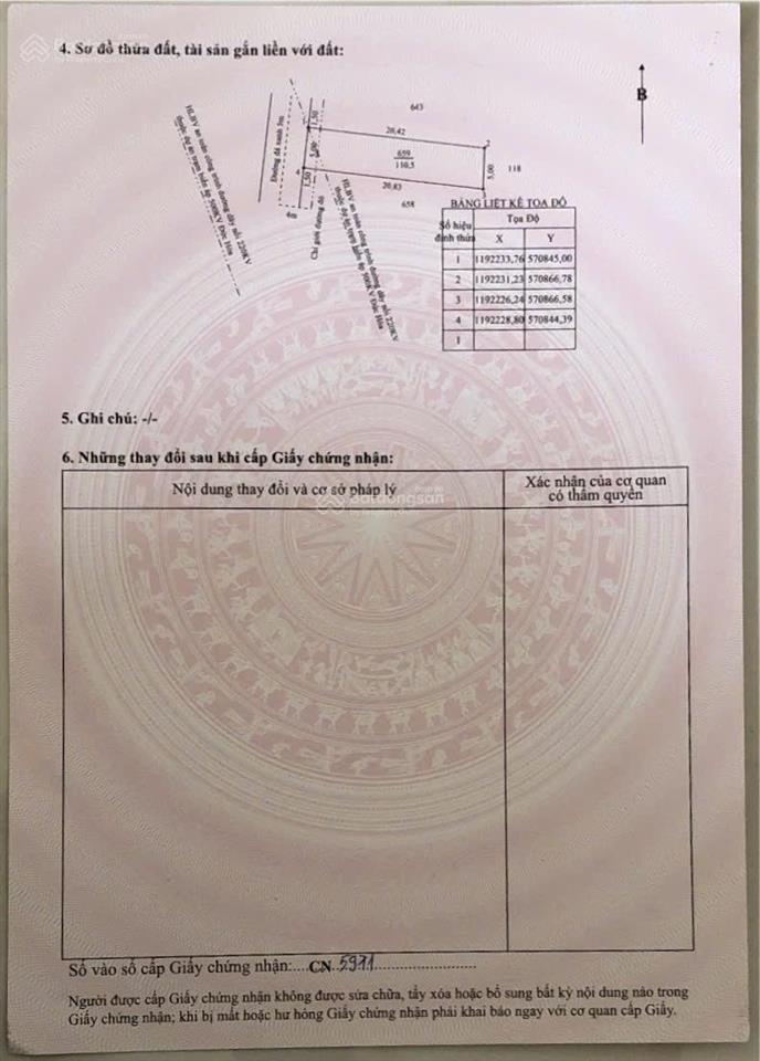 Bán đất 110m2 (5x22m) thổ cư chính chủ xã thạnh lợi  bến lức  long an giá rẻ 540 triệu