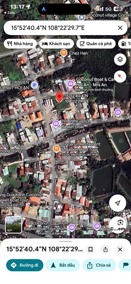 Đất mặt tiền khu kinh doanh thuyền thúng (rừng dừa 7 mẫu)