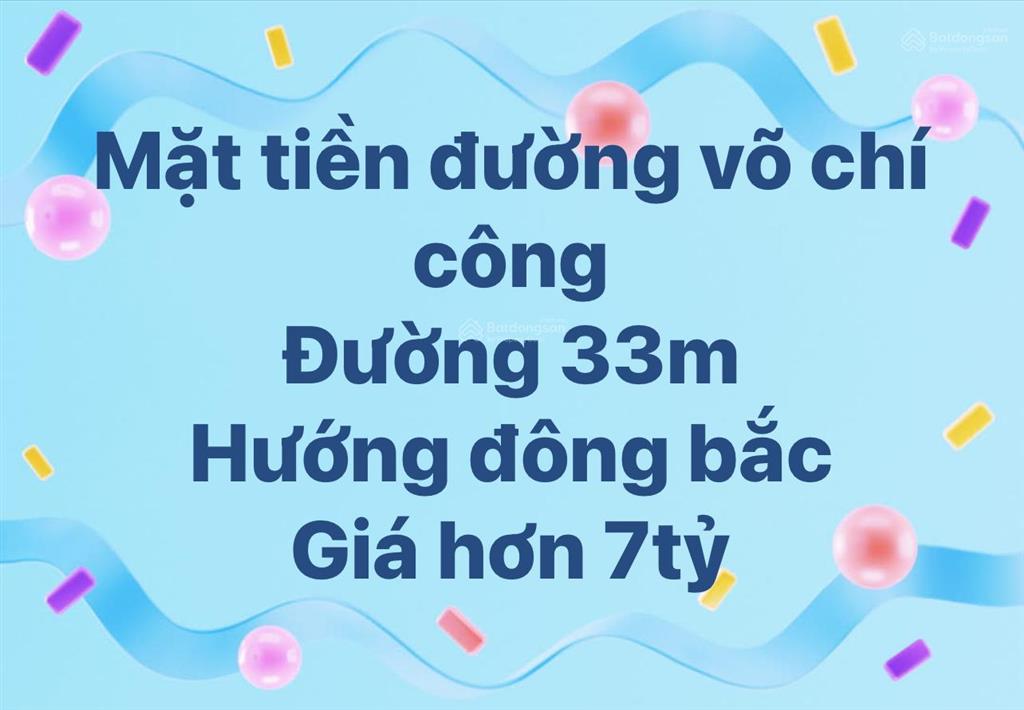 Đường mặt tiền võ chí công giá chỉ 45triệu /1m2
