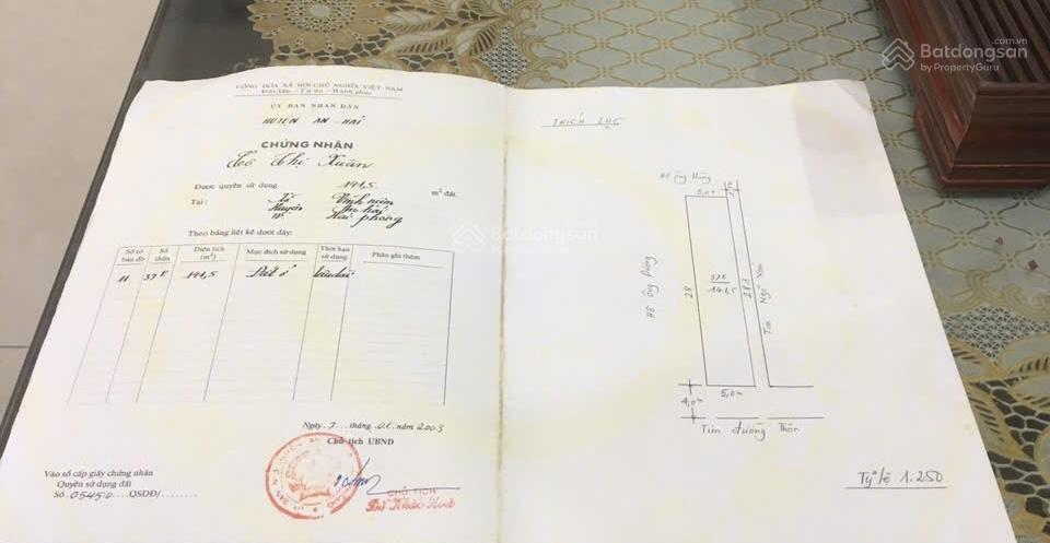 Bán đất 141m2, 40 triệu/m2 tại phố trực cát, vĩnh niệm, lê chân, (nay là phường an biên), hải phòng