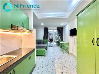 Cho thuê căn hộ studio cửa sổ, máy giặt riêng, full nt, thang máy, hẻm xe hơi gần viettel tower