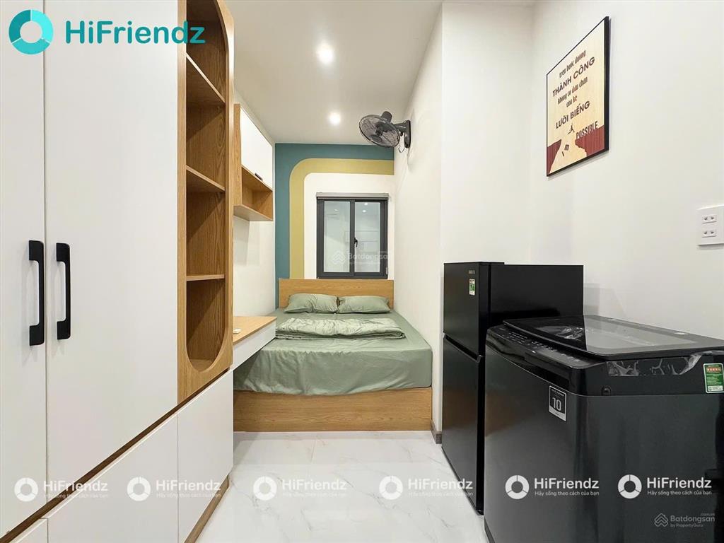 Cho thuê căn hộ studio cửa sổ, máy giặt riêng, full nt, nhà mới xây 100%, free xe gần đh bách khoa