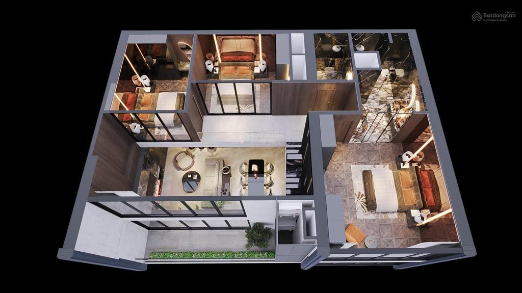 Duplex 2 tầng 203,9m2 4pn 5wc view trực diện sông hồng cực hiếm noble crystal