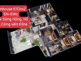 Penthouse duplex 610m2 dinh thự trên không view trọn sông hồng & hồ tâysân vườn riêng 155m2 noble