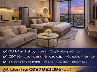 Studio the opus one chỉ 2,8 tỷ căn hiếm, dễ mua, dễ cho thuê