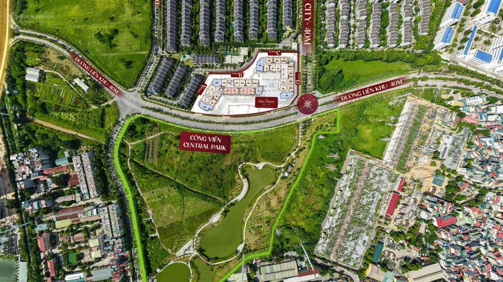 Căn 2 ngủ+ 120m2 view toàn cảnh thấp tầng, ban công đông bắc leparc placepark city