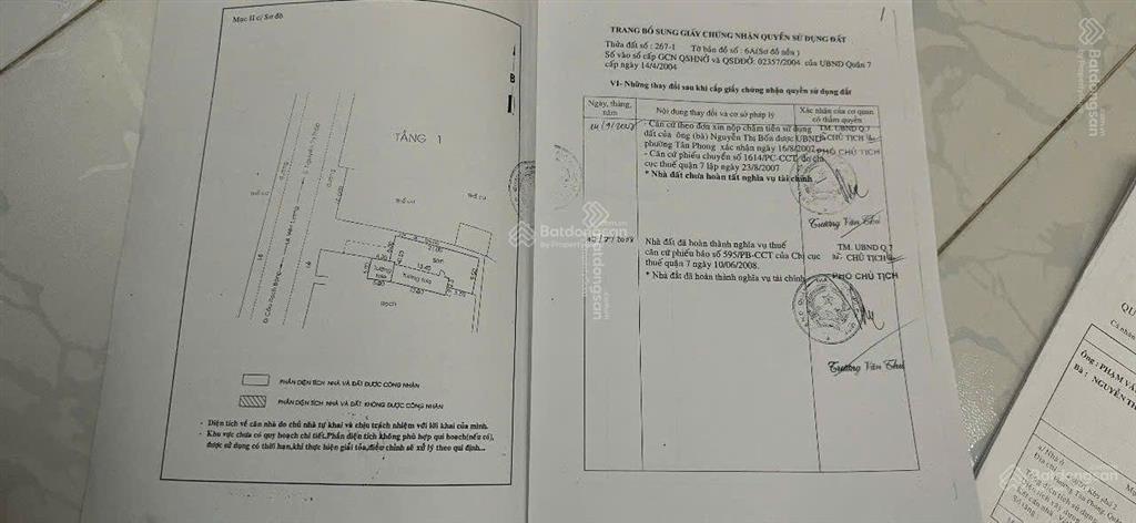 Bán gấp lô đất ở khuôn viên khủng 4000m2 (có 850m2 là đất thổ cư)  tân phong quận 7