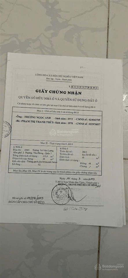 Bán gấp lô đất ở khuôn viên khủng 4000m2 (có 850m2 là đất thổ cư)  tân phong quận 7