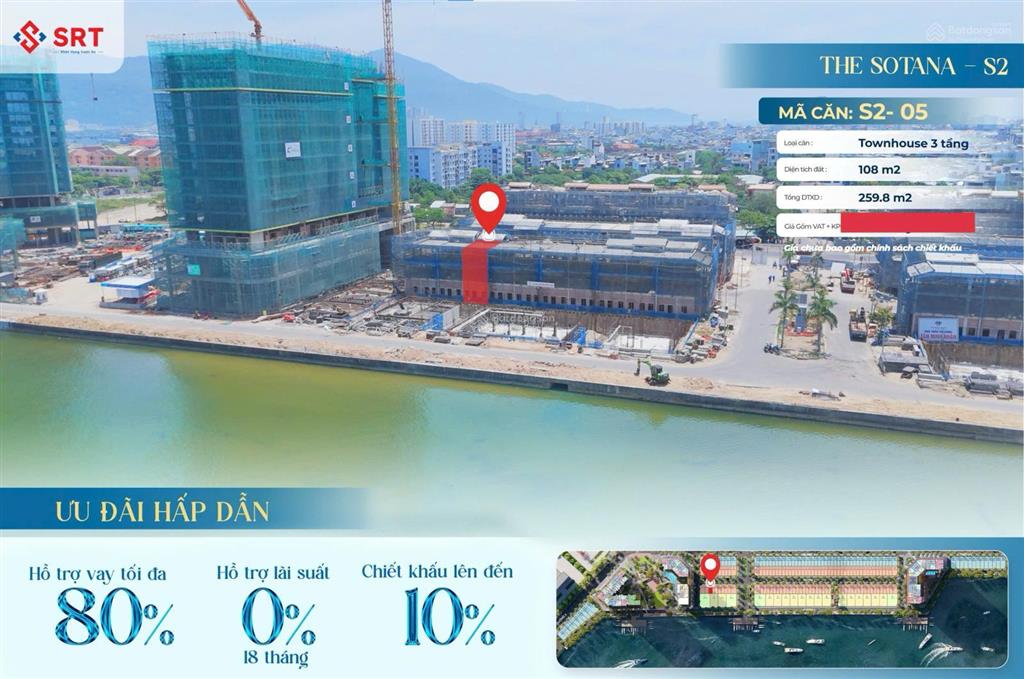 Bán căn shophouse 3 tầng hướng đông, giá tốt dự án sun symphony residence  đầu tư sinh lời