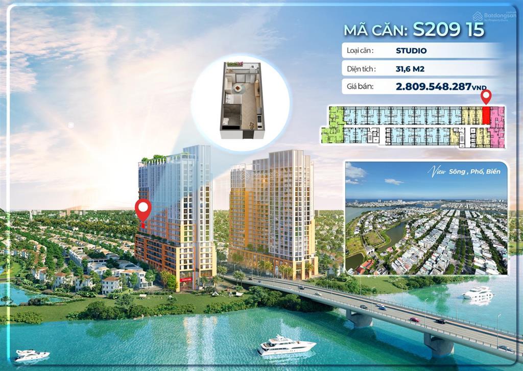 Chủ cần bán căn studio tòa s2 view hướng đông bắc, xem pháo hoa đẹp nhất dự án, giá tốt nhất
