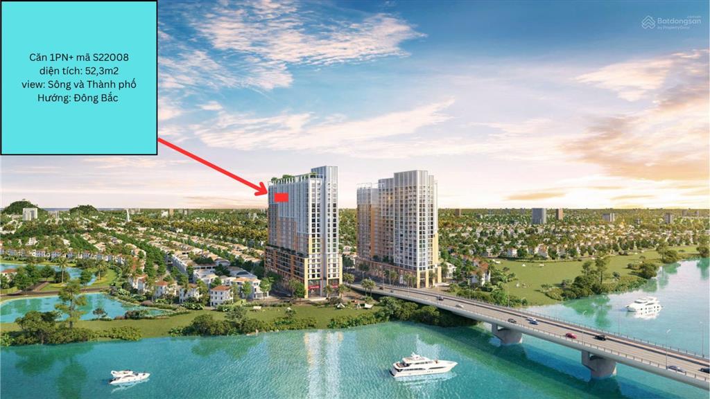 Chủ cần bán căn 1pn+ tòa s2 view sông, tầng cao và hướng đông bắc giá cực tốt tại dự án spana tower