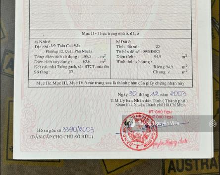 Bán nhà 3/9 trần cao vân, p12, quận phú nhuận | 6x15m | tường villa 0934 161 ***