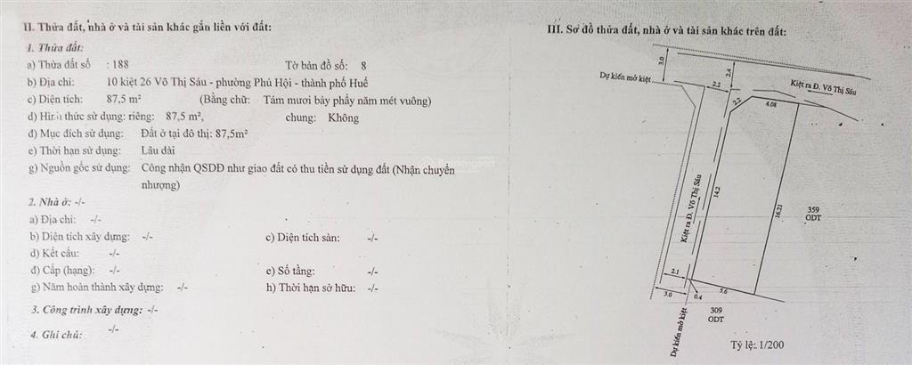 Lô đất hiếm sót lại giữa phố tây  võ thị sáu  tp huế