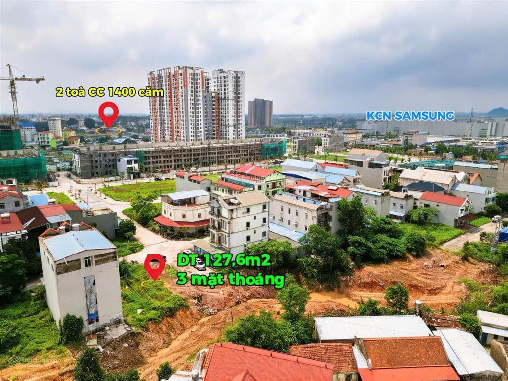Lô góc 3 mặt thoáng ngay sát chân chung cư yên bình complex 1400 căn giá 31,5tr/m