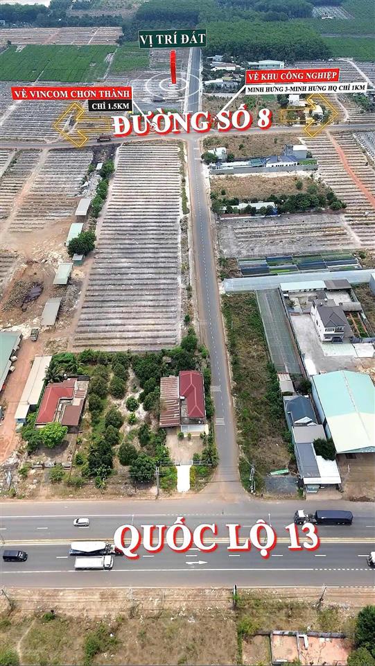 Bán đất tại thanh tước, minh hưng, chơn thành, 480 triệu, 175m2, mặt tiền 32m, pháp lý đầy đủ