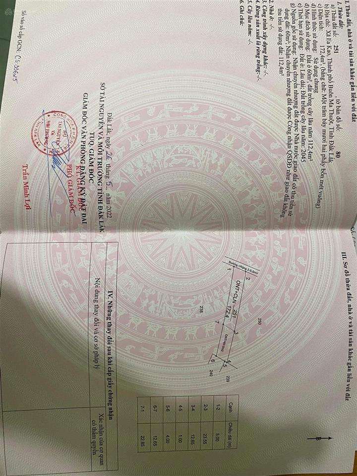 Bán đất eakao dak lak chính chủ