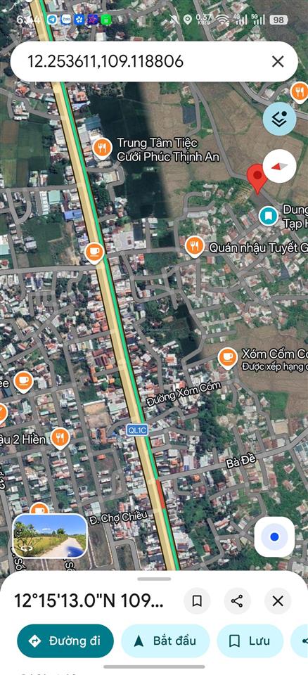 Đất mặt tiền đường betong cây duối diên an (đường thông)