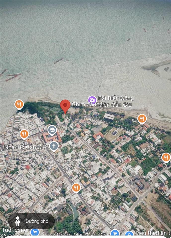 Đất mặt tiền duyên hải 5,5m, dài 70m, view biển, gần công viên cần giờ, dân hiện hữu, sát vin