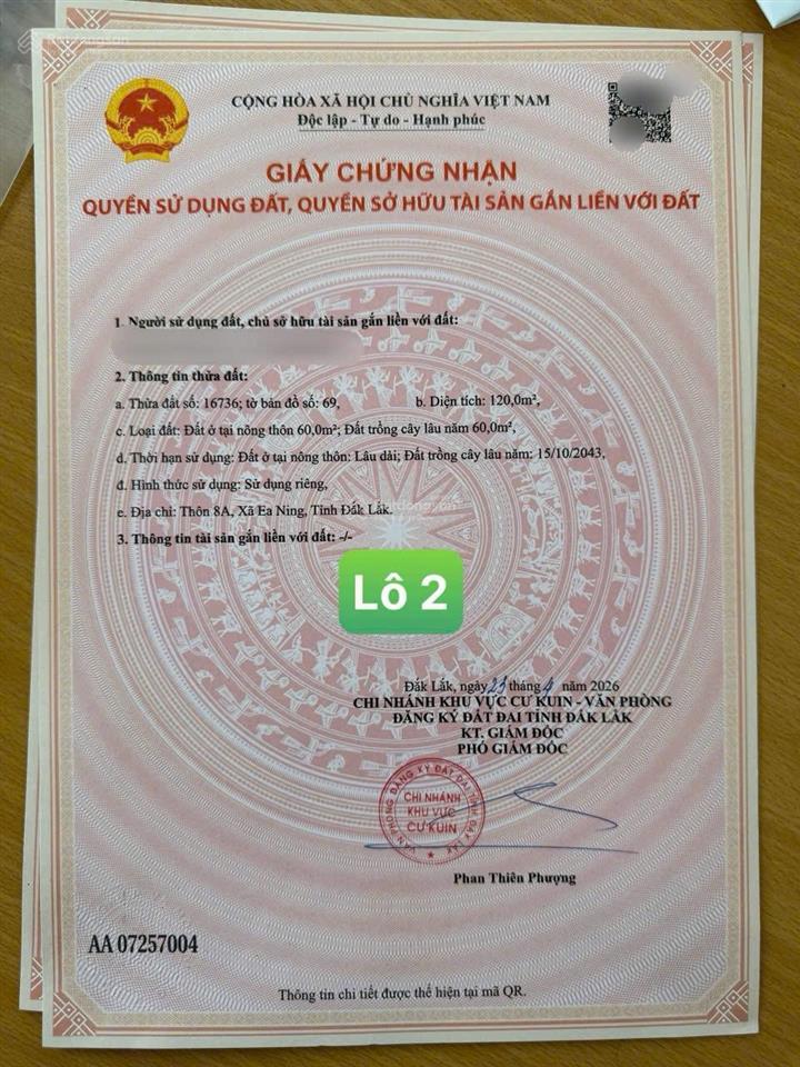 Đất nền giá rẻ tại eaning (ea hu cũ) chỉ 179tr