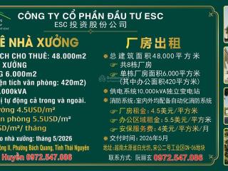 Cho thuê kho xưởng chính chủ tại kcn sông công ii, thái nguyên. tổng diện tích 48,000m2.