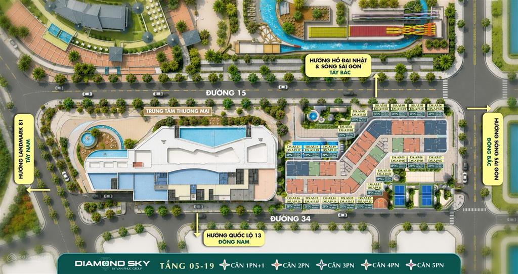 Bán căn hộ cao cấp diamond sky, quốc lộ 13 giá tốt từ cđt vạn phúc 0878 775 ***